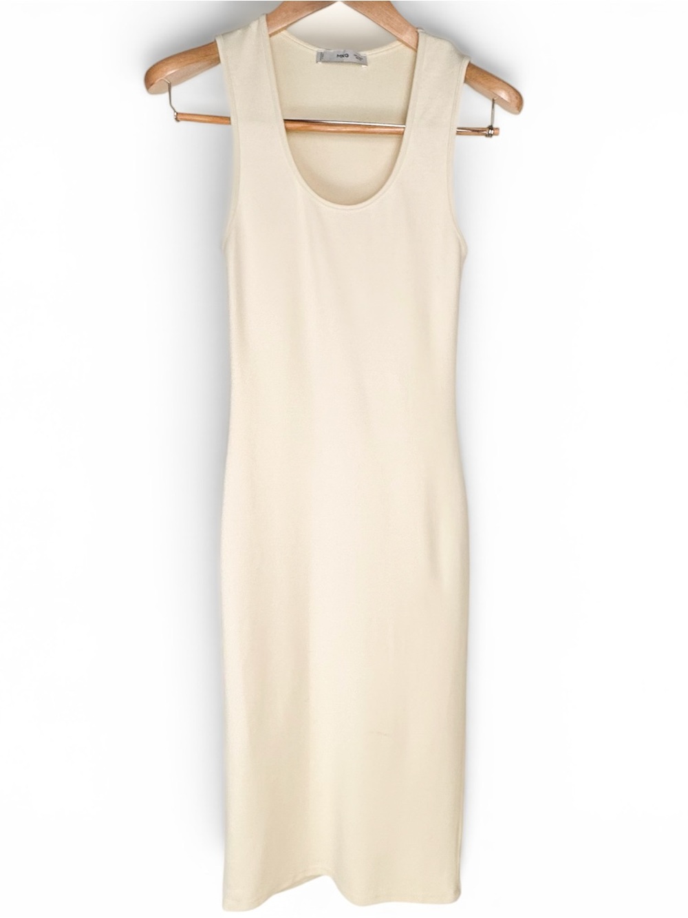 Like New Mango Fitted Midi Dress in Ecru, US 4 - Picture 4 of 7